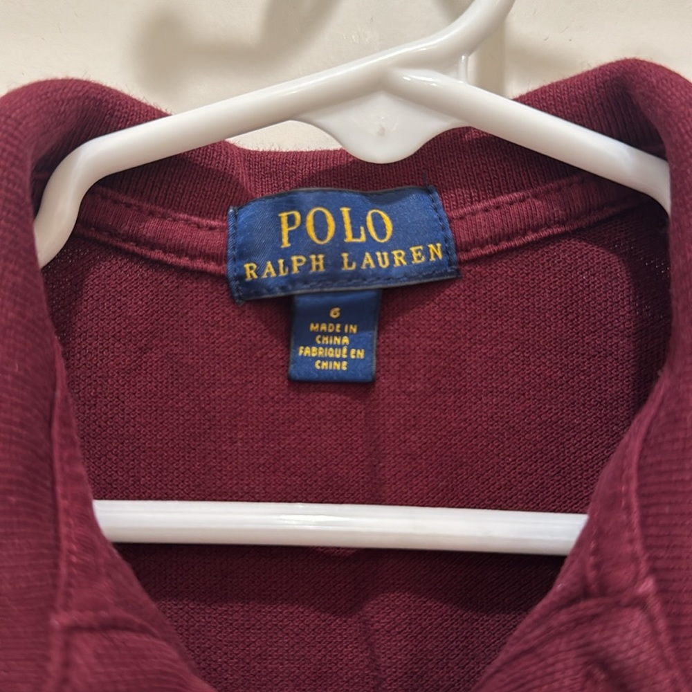 Polo Ralph Lauren classic short sleeved maroon boys size 6 polo! - Picture 5 of 7